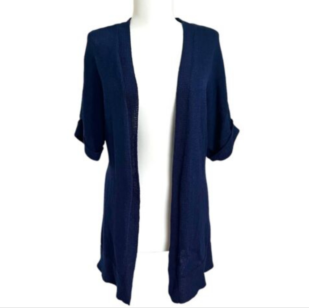 Lilly Pulitzer Navy Harbour Short Sleeve Cardigan Size Medium